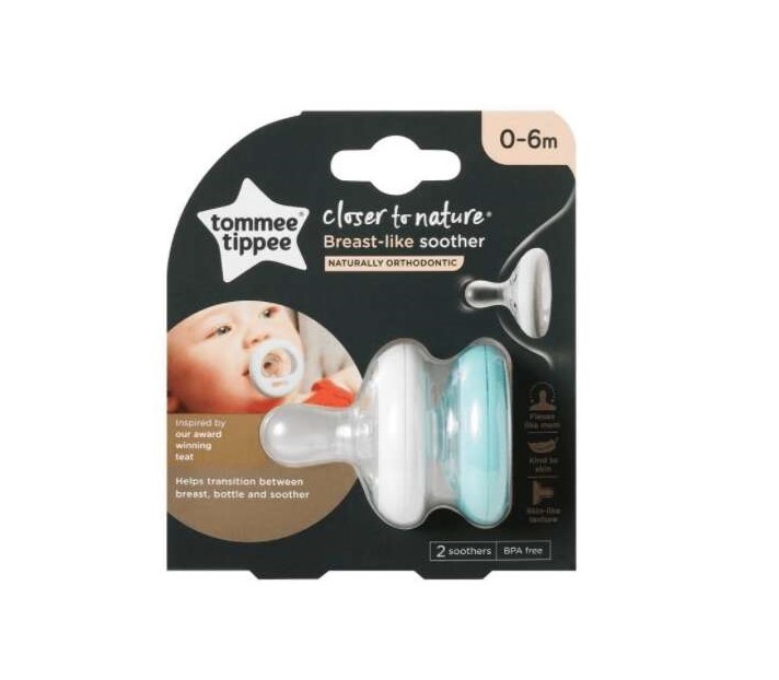 TOMMEE TIPPEE CLOSER TO NATURE 2 SUCETTES BREAST-LIKE 0-6M
