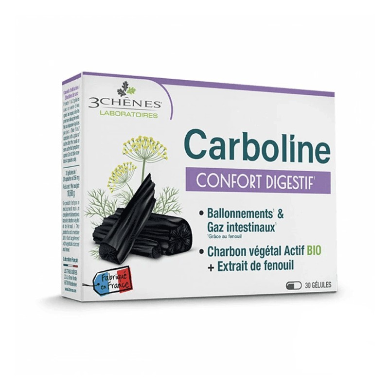 3 CHENES CARBOLINE CONFORT DIGESTIF 30 COMPRIMES
