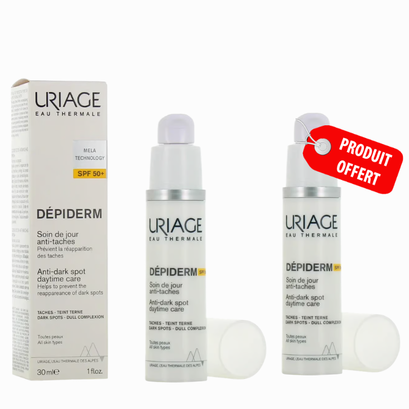 URIAGE DEPIDERM SOIN DE JOUR ANTI TACHES SPF50 30ML + (LE 2 EME OFFERT)