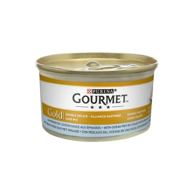 GOURMET GOLD DOUBLE DELICE POISSON & EPINARDS 85GR