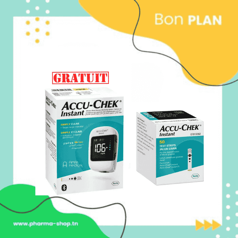 ACCU-CHEK INSTANT COFFRET 50 BANDELETTES+APPAREIL (OFFERT)