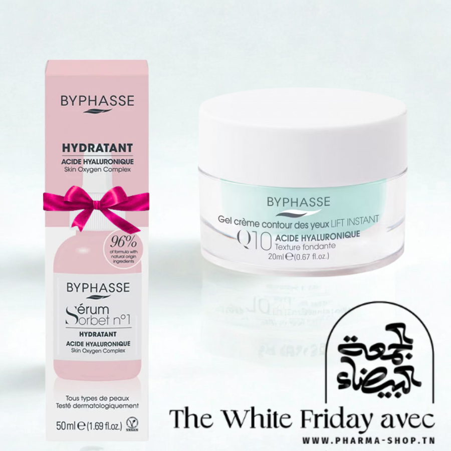 BYPHASSE GEL CREME LIFT INSTANT Q10 CONTOUR DES YEUX 20ML+ SERUM SORBET HYDRATANT 50ML (OFFERT)