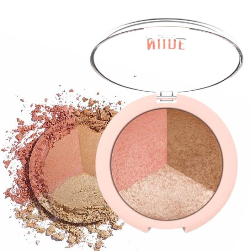 GOLDEN ROSE NUDE LOOK BAKED TRIO FACE POWDER 9.5GR