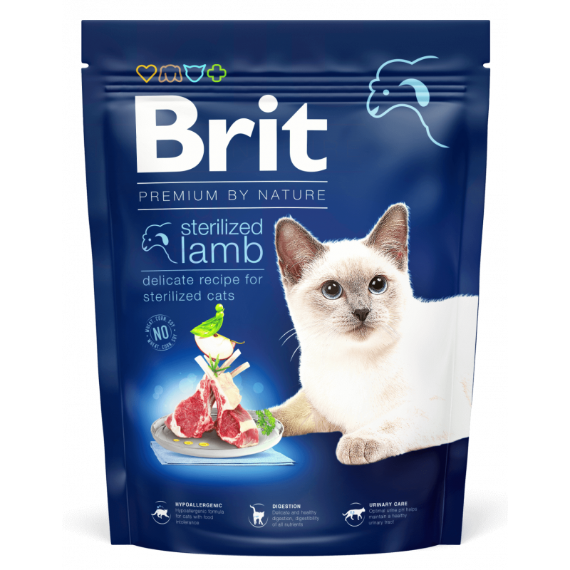BRIT PREMIUM BY NATURE A L'AGNEAU POUR CHAT STERILISE,300G