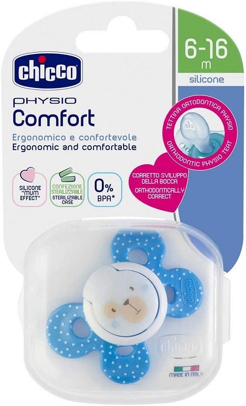 CHICCO SUCETTE PHYSIO COMFORT EN SILICONE 6-16 MOIS