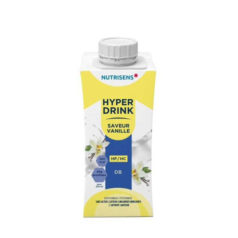NUTRISENS HYPERDRINK DB POUR DIABETIQUES SAVEUR VANILLE 200 ML