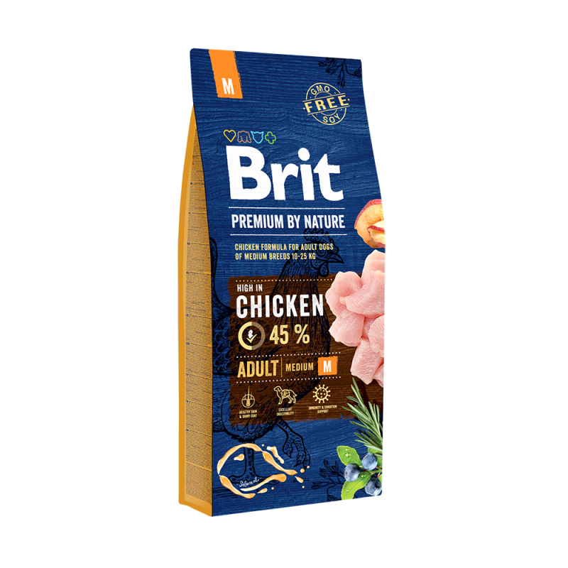 BRIT PREMIUM BY NATURE ADULTE AU POULET,15KG