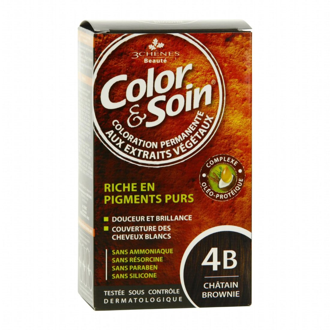 3 CHENES COLOR & SOIN COLORATION CHATAIN BROWNIE 4B
