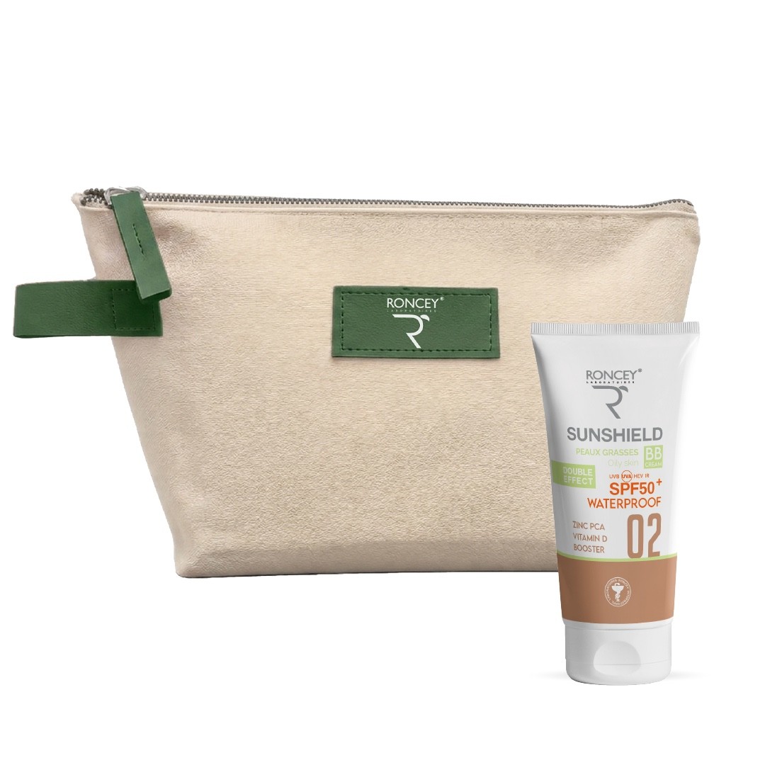 RONCEY ECRAN SUNSHIELD WATERPROOF SPF50+ TEINTE 02+ 50ML+TROUSSE (OFFERT)