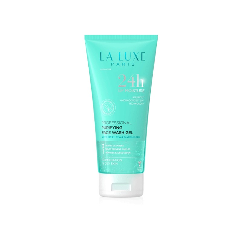 LA LUXE PARIS GEL LAVANT PURIFIANT VISAGE AU THE VERT ET ACIDE GLYCOLIQUE 150ML