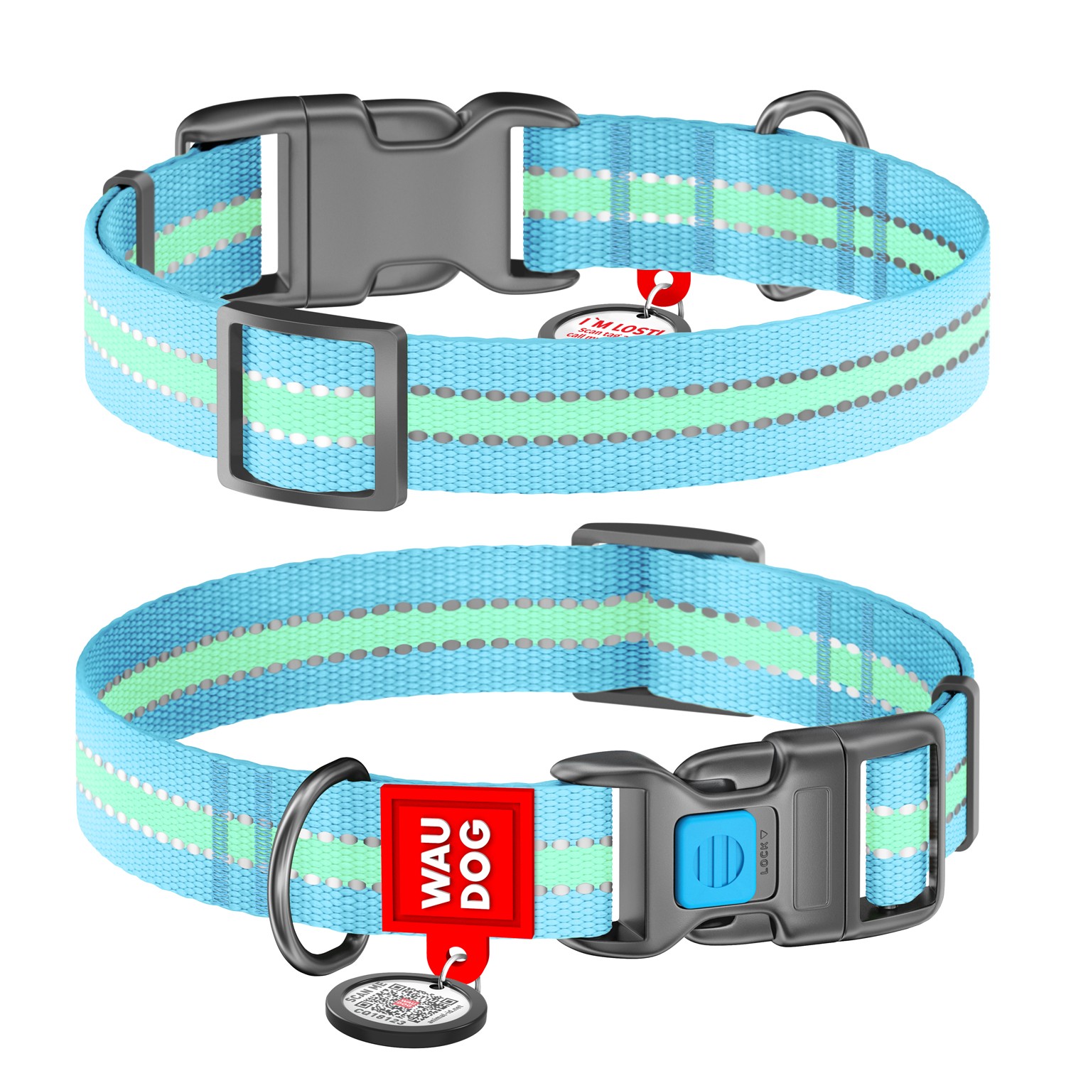 COLLAR C-NYLON FLUO 15mm 23-35_M BLEU