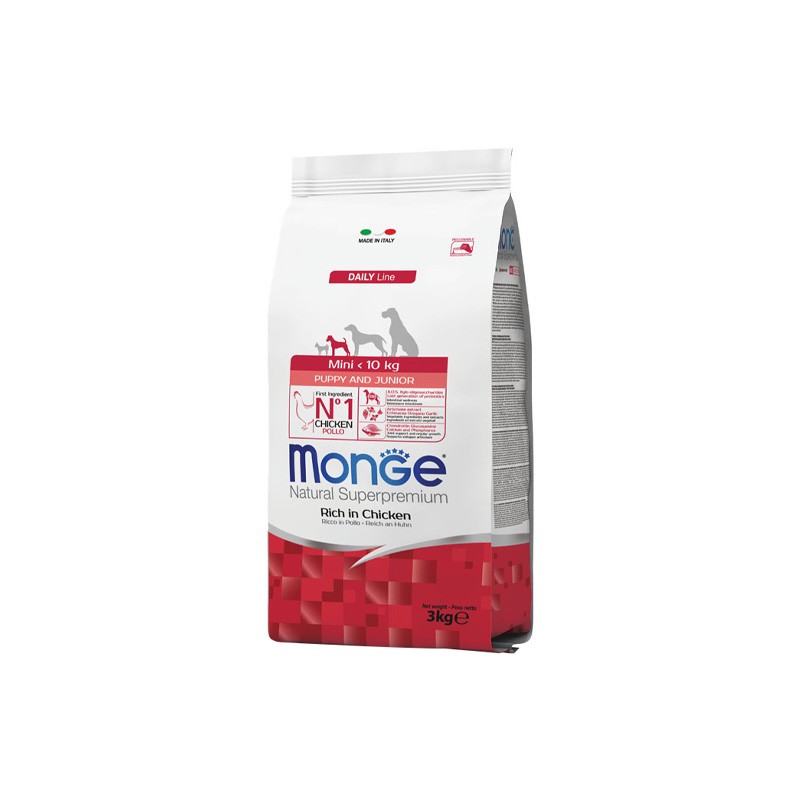 MONGE NATURAL SUPERPREMIUM CROQUETTE MINI PUPPY ET JUNIOR 3KG