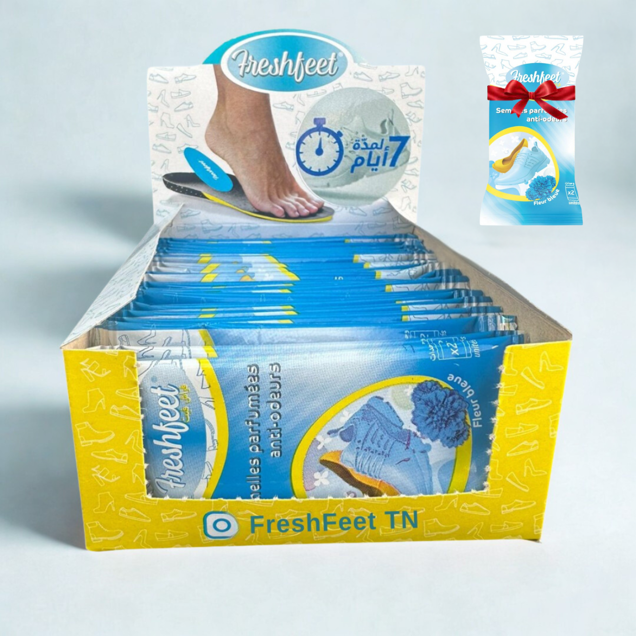FRESHFEET SEMELLES PARFUMEES ANTI ODEURS FLEUR BLEUE BOITE DE 15