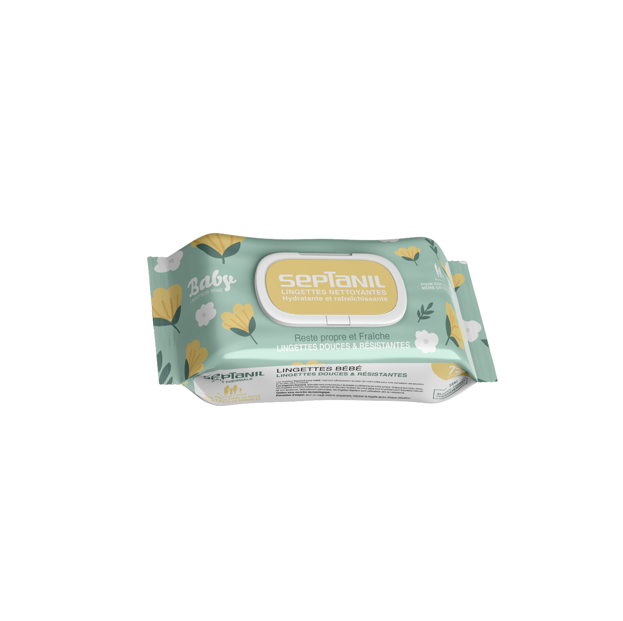SEPTANIL BEBE LINGETTES NETTOYANTES HYDRATANTES 72 PIECES