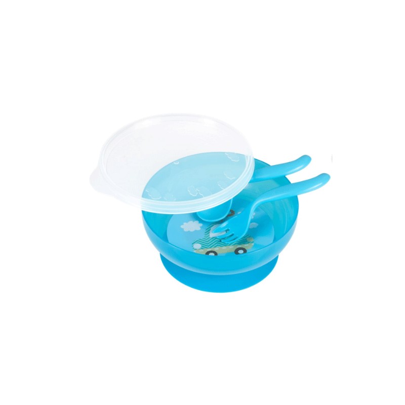 CANPOL BOL EN PLASTIQUE AVEC COUVERTS ET COUVERCLE 350ML 21/300