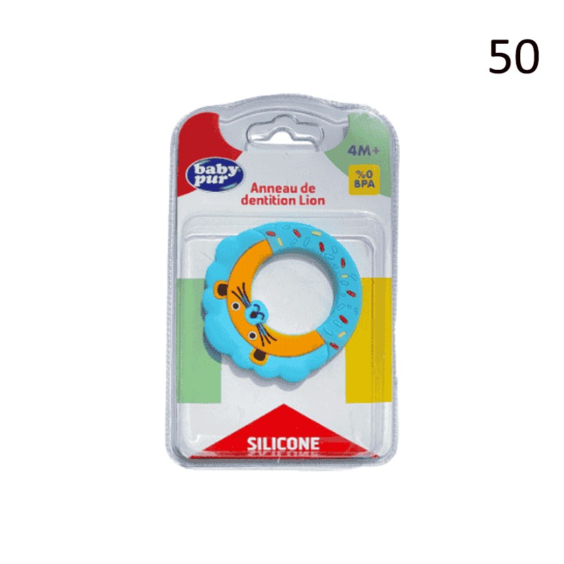 BABY PUR ANNEAU DE DENTITION ANIMAUX EN SILICONE 4M+
