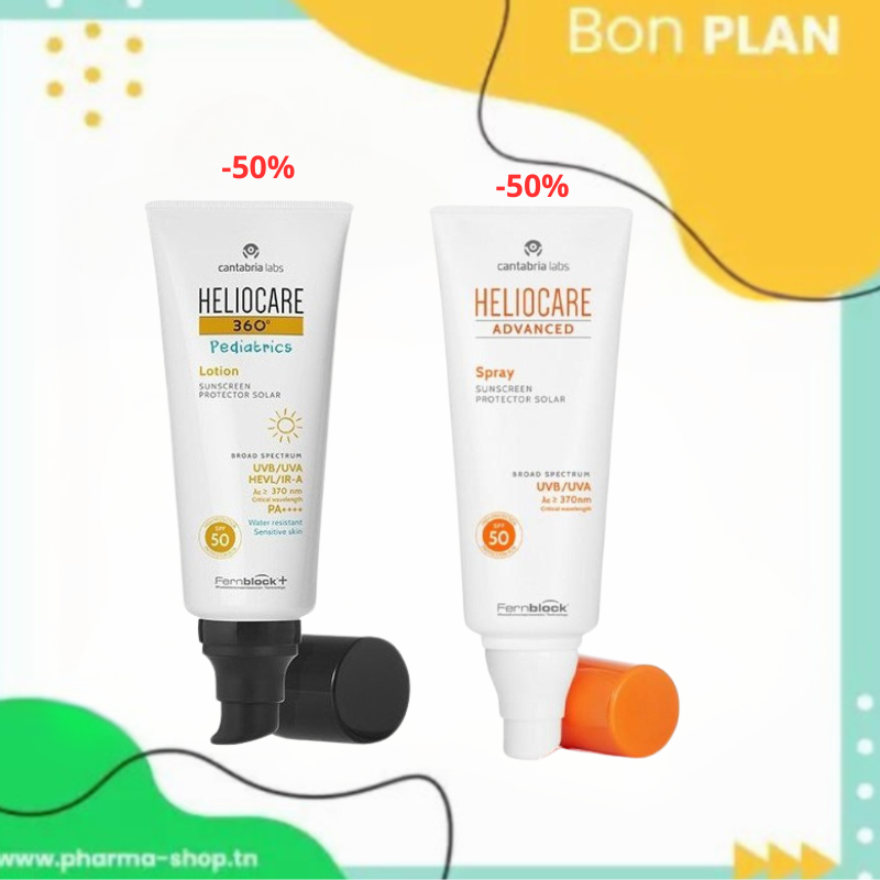 HELIOCARE ADVANCED SPRAY COPRS SPF 50 200ML (-50%)+PEDIATRICS LOTION PROTECTEUR SOLAIRE SPF50 200ML (-50%)