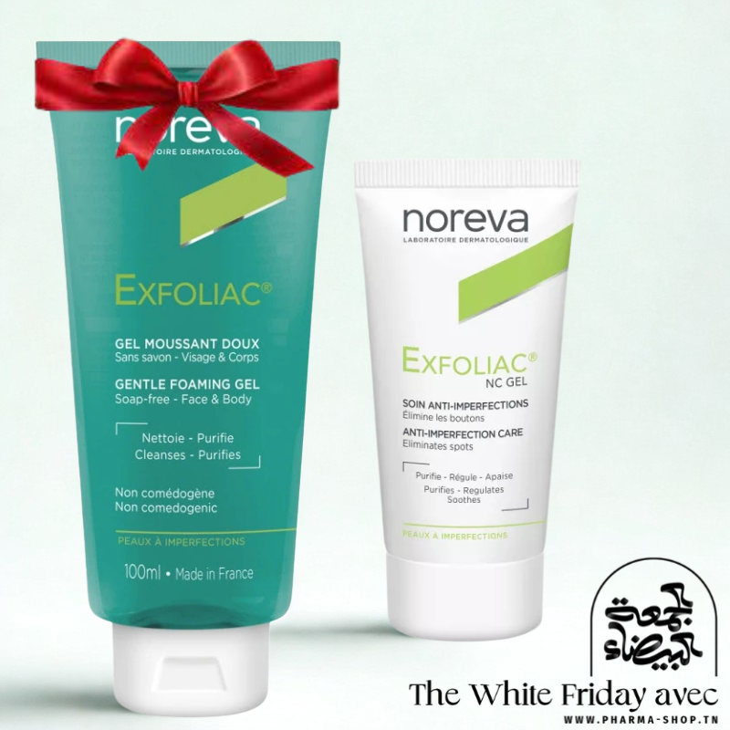 NOREVA EXFOLIAC NC GEL SOIN LOCAL 30ML+EXFOLIAC GEL MOUSSANT DOUX 100ML (OFFERT)