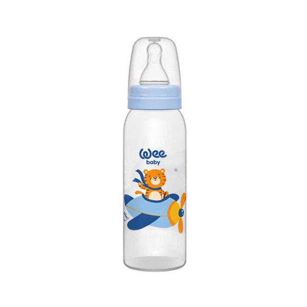 WEE BABY BIBERON EN VERRE 250 ML 0-6 MOIS 876-F BLEU