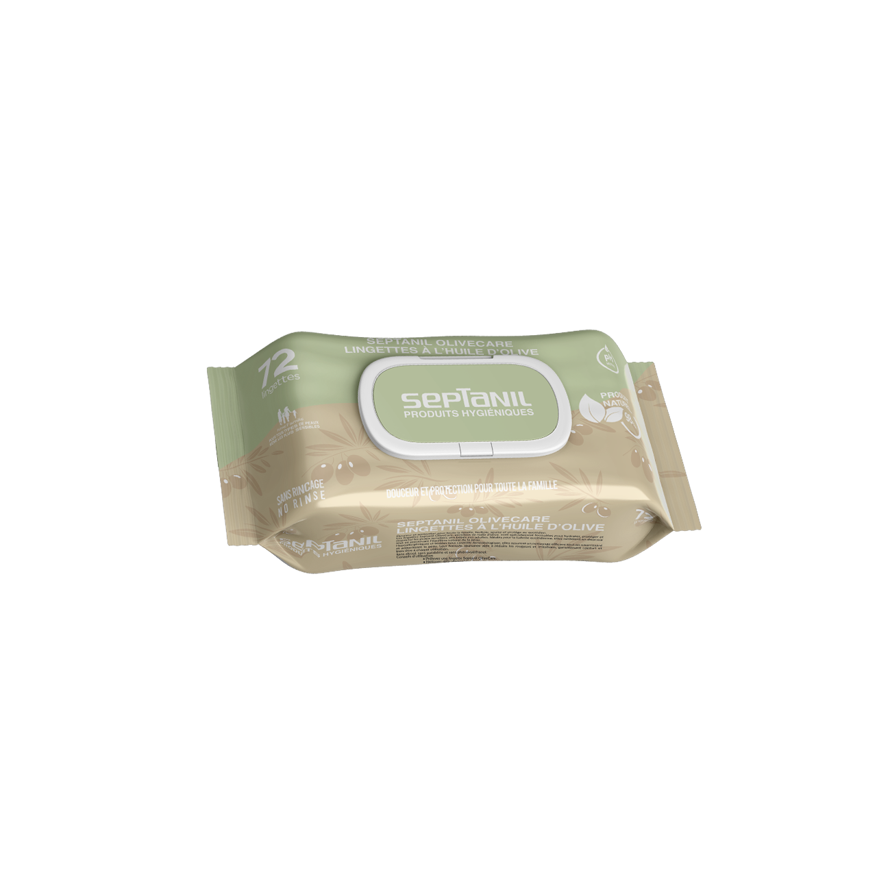 SEPTANIL LINGETTES HYDRATATION NATURELLE A L'HUILE D'OLIVE 72 LINGETTES