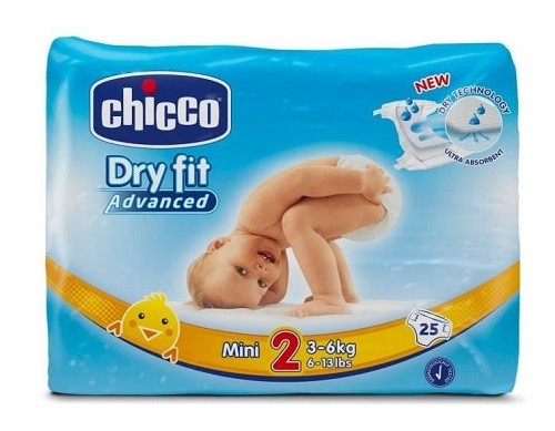 CHICCO DRY FIT COUCHE MINI 3-6KG 25 PIECES
