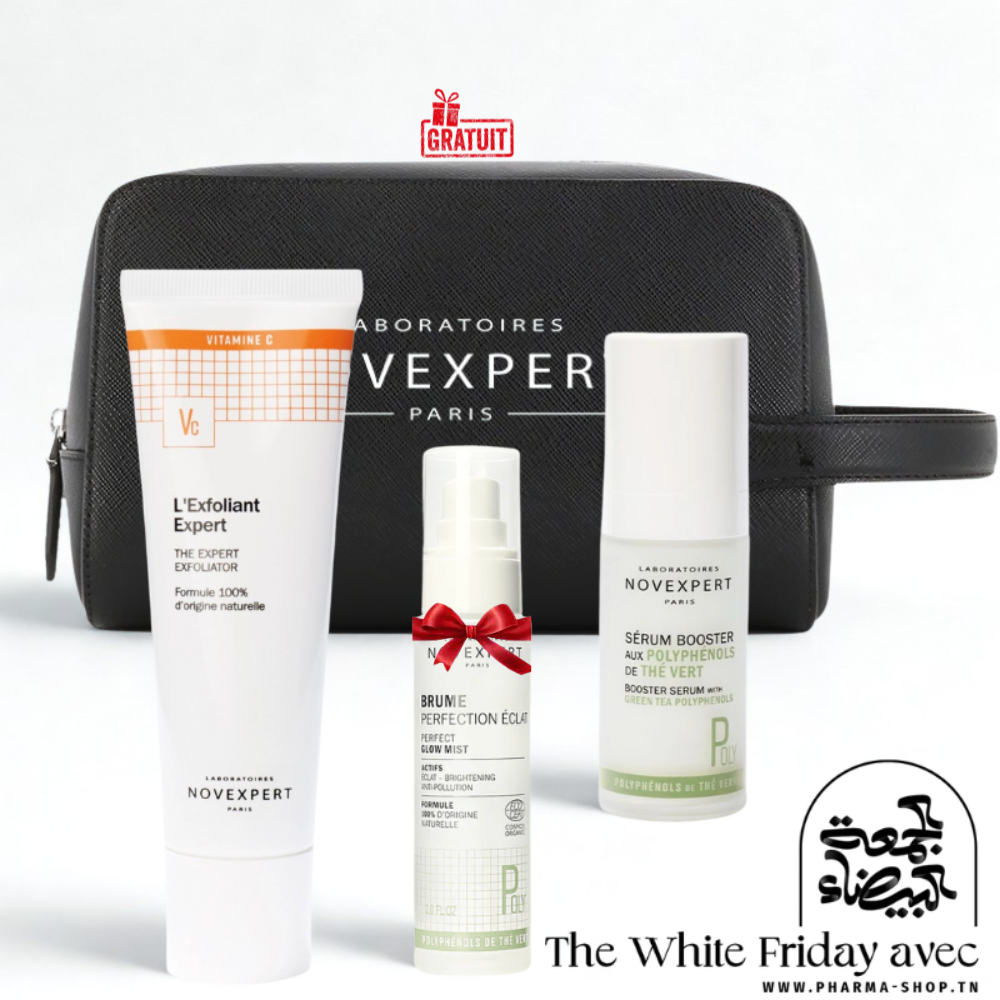 NOVEXPERT TROUSSE SERUM BOOSTER ANTI TACHES 30ML+L'EXFOLIANT EXPERT 50ML+BRUME PERFECTION ECLAT 60ML (OFFERT)
