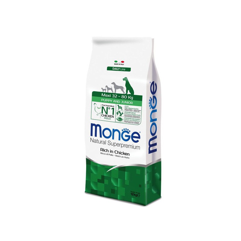 MONGE NATURAL SUPERPREMIUM CROQUETTE LARGE PUPPY ET JUNIOR 12KG