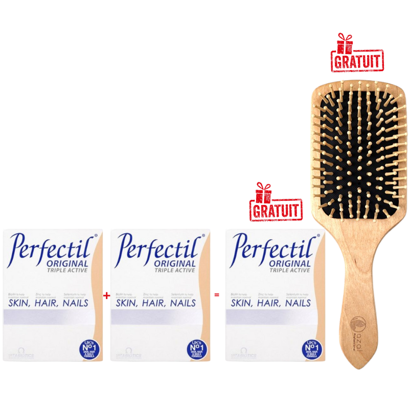 VITABIOTICS COFFRET 2 PERFECTIL TRIPLE ACTIVE 30 COMPRIMES+LA TROISIEME (OFFERT)+BROSSE (OFFERT)