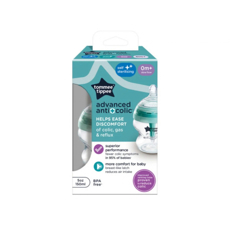 TOMMEE TIPPEE BIBERON ADVANCED ANTI-COLIQUE TURQUOISE 0M+ 150ML