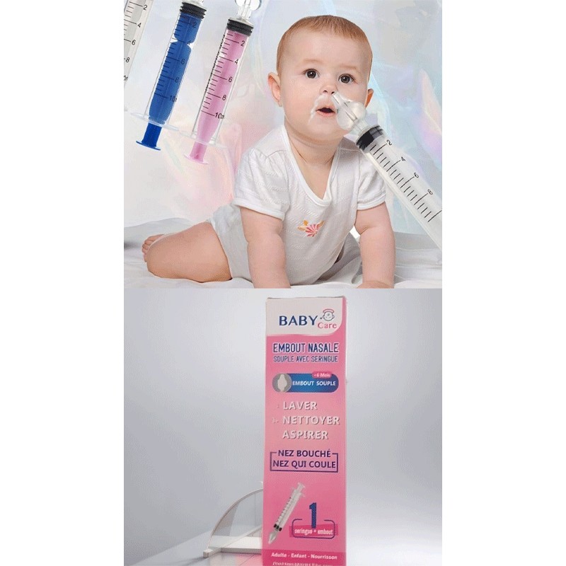 BABY CARE EMBOUT NASALE SOUPLE AVEC SERINGUE