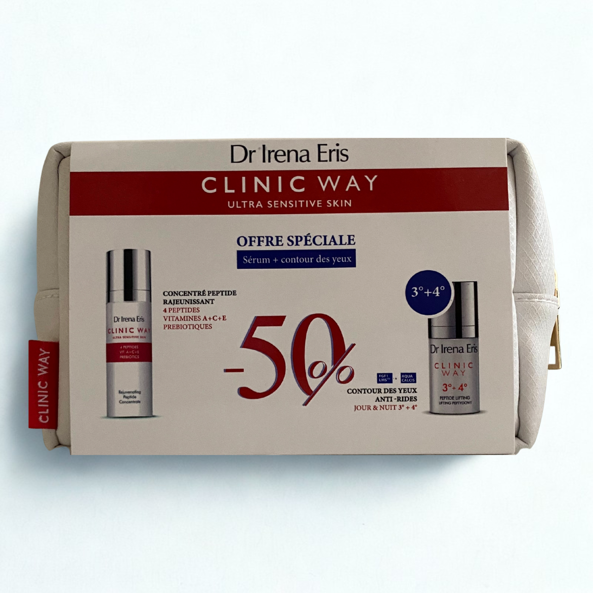 CLINIC WAY TROUSSE CONCENTRE PEPTIDE RAJEUNISSANT 30ML+CONTOUR DES YEUX ANTI RIDES 3+4 15ML (-50%)