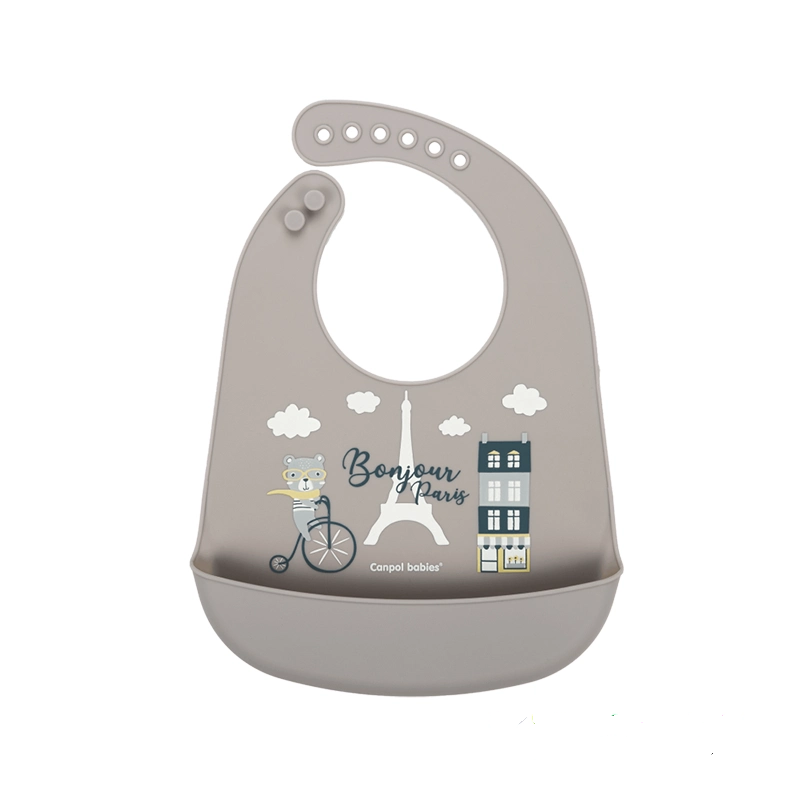 CANPOL BABIES BAVOIR SILICONE AVEC POCHE BONJOUR PARIS 74/027