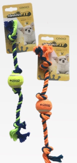 CROCI OS EN COTON MINI AVEC BALLE DE TENNIS 16 CM