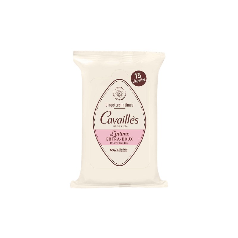 ROGE CAVAILLES LINGETTES INTIMES 15 PIECES