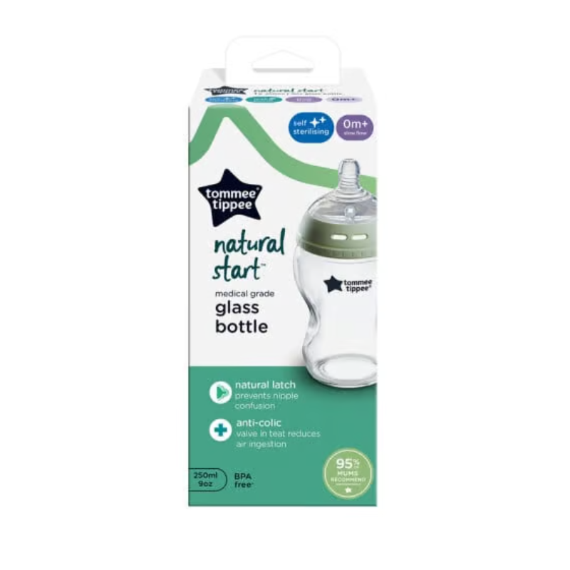 TOMMEE TIPPEE COLSE TO NATURE BIBERON BLAN EN VERRE 0M+ 250ML
