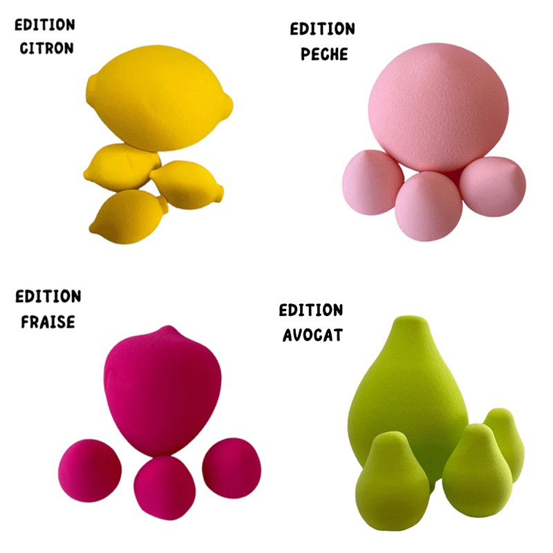 AZAL LOT DE 4 EPONGES "FRUIT EDITION"