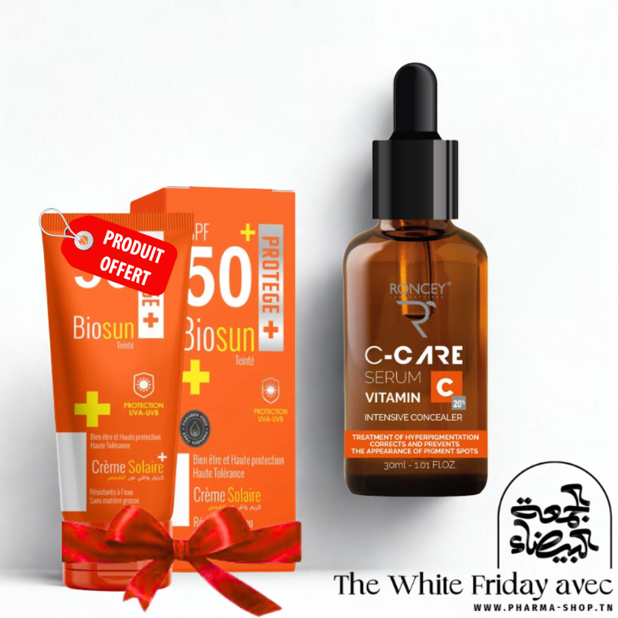 RONCEY SERUM VITAMINE C 20% 30ML+BIOSUN ECRAN 50ML AU CHOIX (OFFERT)