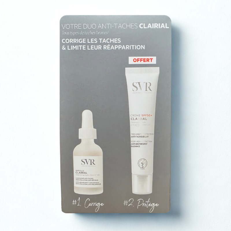 SVR COFFRET CLAIRIAL AMPOULE CONCENTRE ANTI TACHES 30ML+CLAIRIAL CREME ANTI TACHES BRUNES SPF50+ 40ML (OFFERT)
