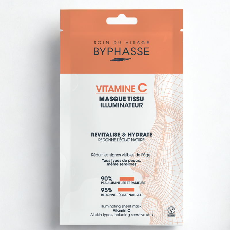 BYPHASSE MASQUE TISSU ILLUMINATEUR VITAMINE C SKIN BOOSTER 18ML