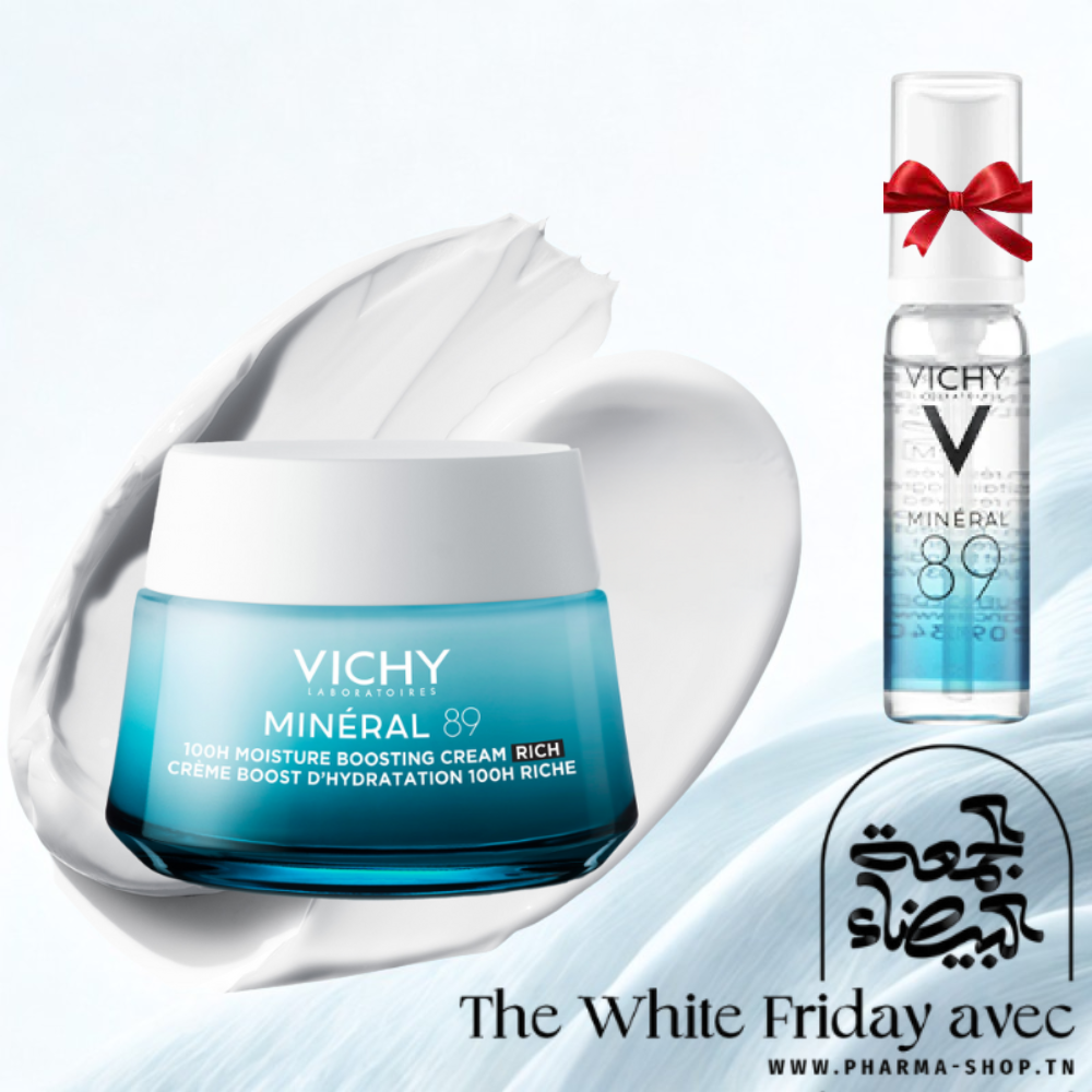 VICHY MINERAL 89 CREME HYDRATANTE RICHE 50 ML+MINERAL BOOSTER 89 SERUM 10ML (OFFERT)