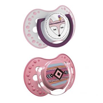 CANPOL BABIES 2 SUCETTES INDIAN SUMMER ROSE 0-3 MOIS