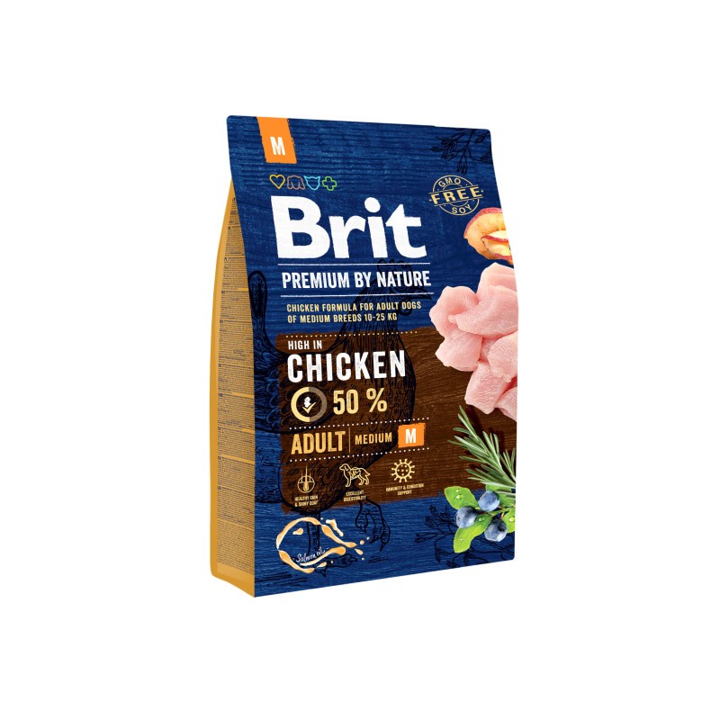 BRIT PREMIUM BY NATURE ADULTE AU POULET,3KG
