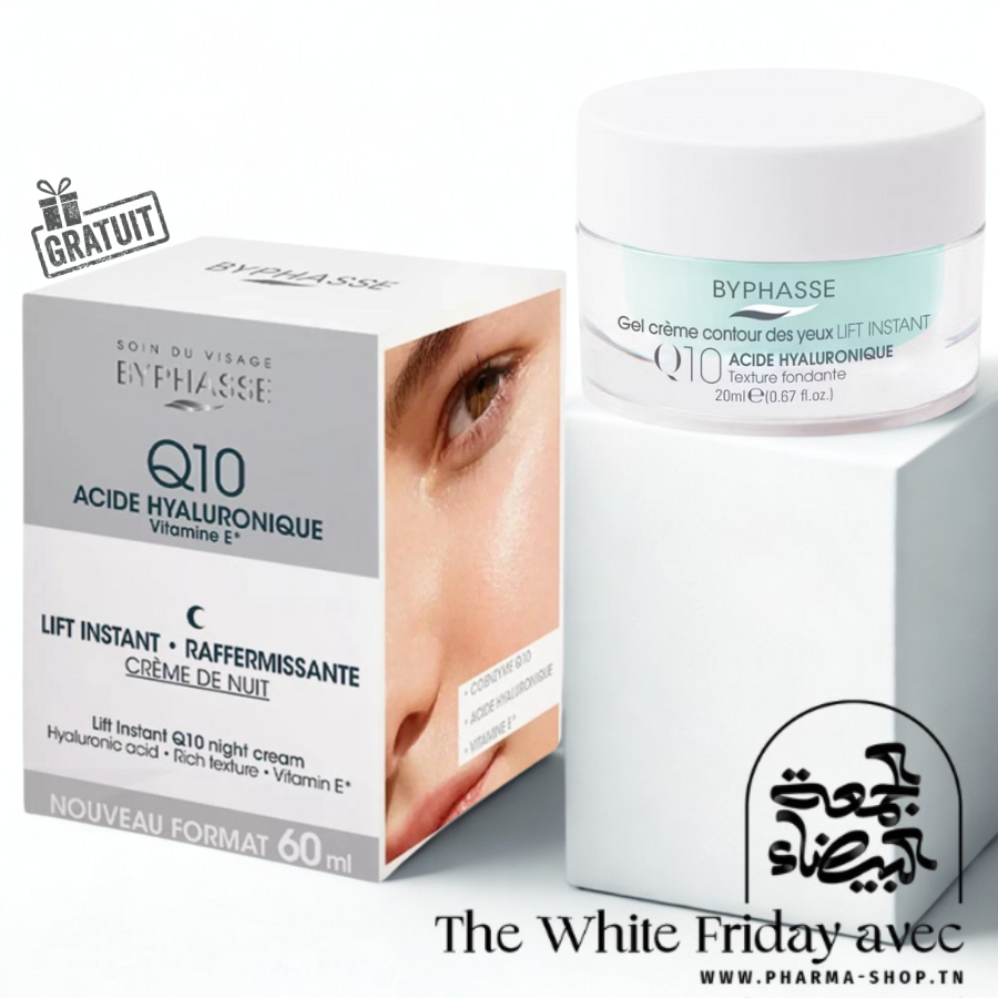BYPHASSE GEL CREME LIFT INSTANT Q10 CONTOUR DES YEUX 20ML+CREME LIFT INSTANT Q10 SOIN DE NUIT 60ML (OFFERT)