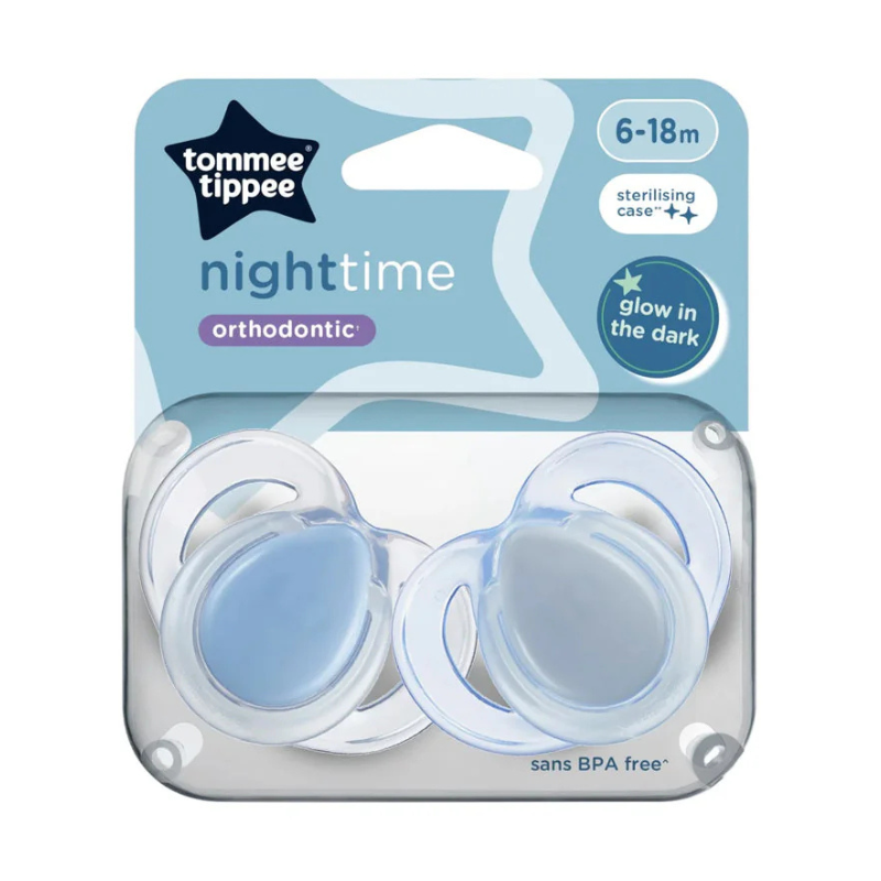TOMMEE TIPPEE 2 SUCETTES NIGHT TIME 6-18M