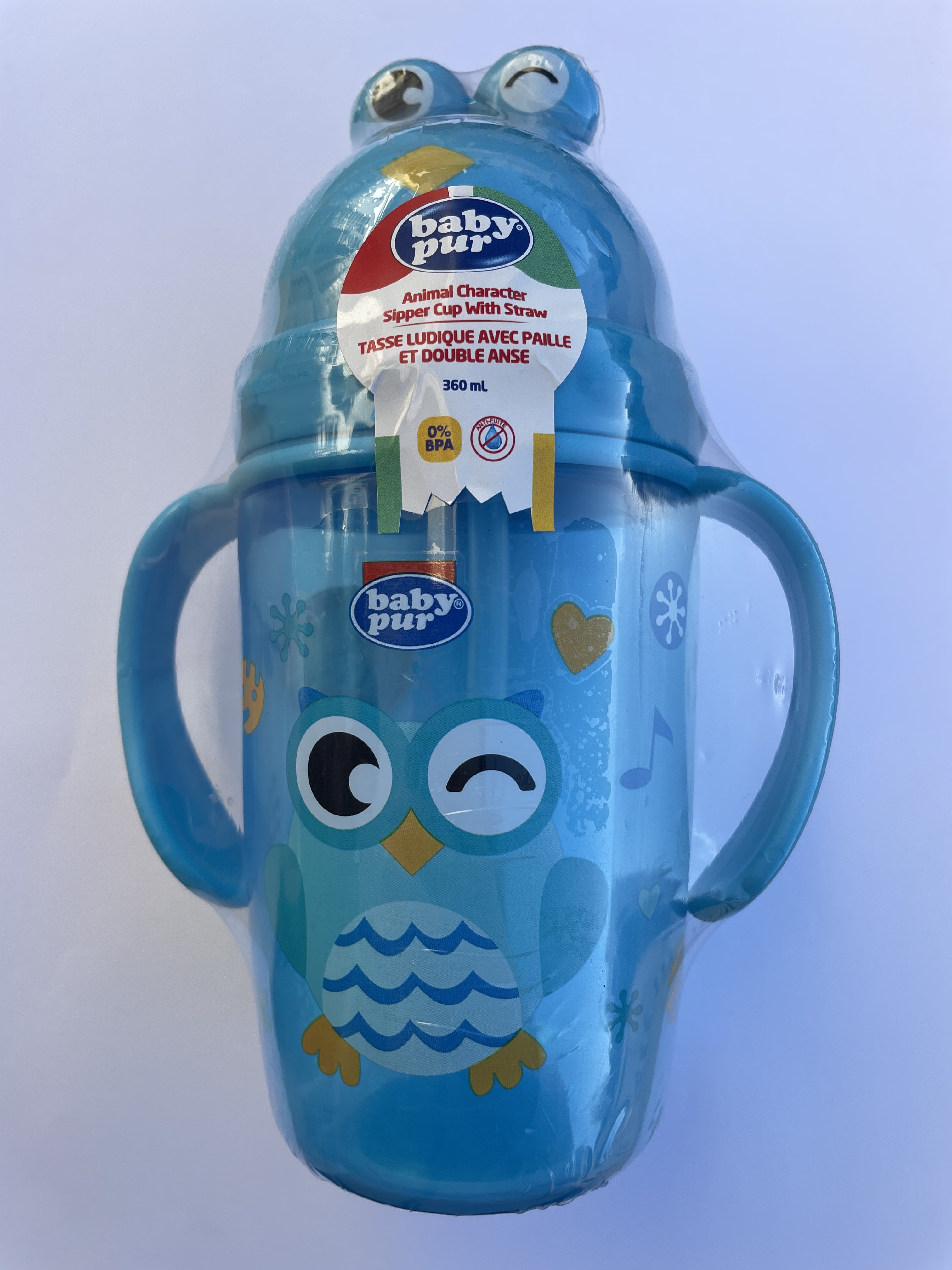 BABY PUR TASSE LUDIQUE AVEC PAILLE ET DOUBLE ANSE,360ML