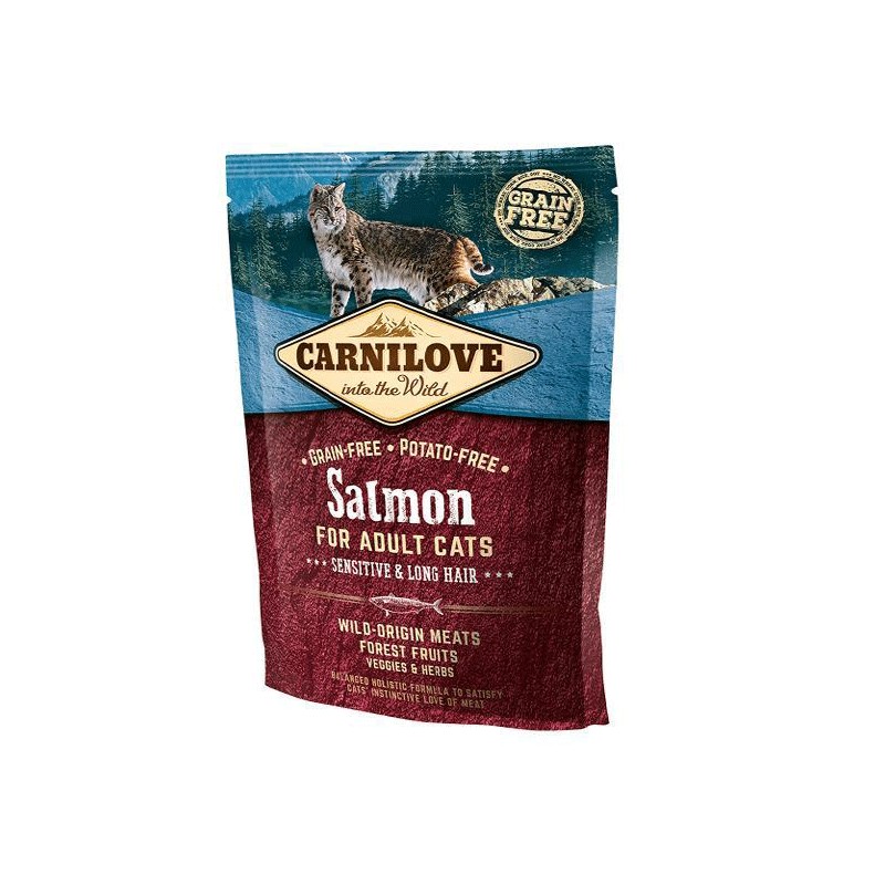 CARNILOVE CROQUETTE SAUMON CHAT POILS LONGS 400ML