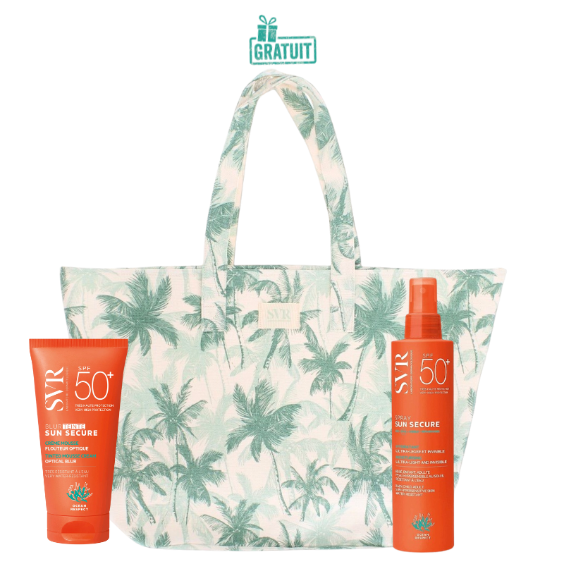 SVR SUN SECURE BLUR TEINTE SPF50+ 50ML+SPRAY HYDRATANT SPF50+ 200ML+SAC (OFFERT)
