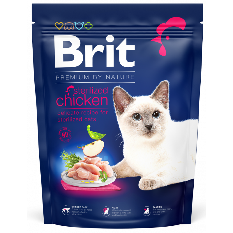 BRIT PREMIUM BY NATURE AU POULET POUR CHAT STERILISE,1.5KG