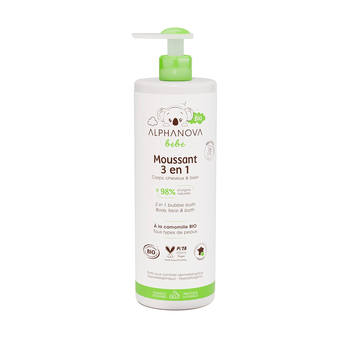 ALPHANOVA MOUSSANT 3EN1 BIO 400ML