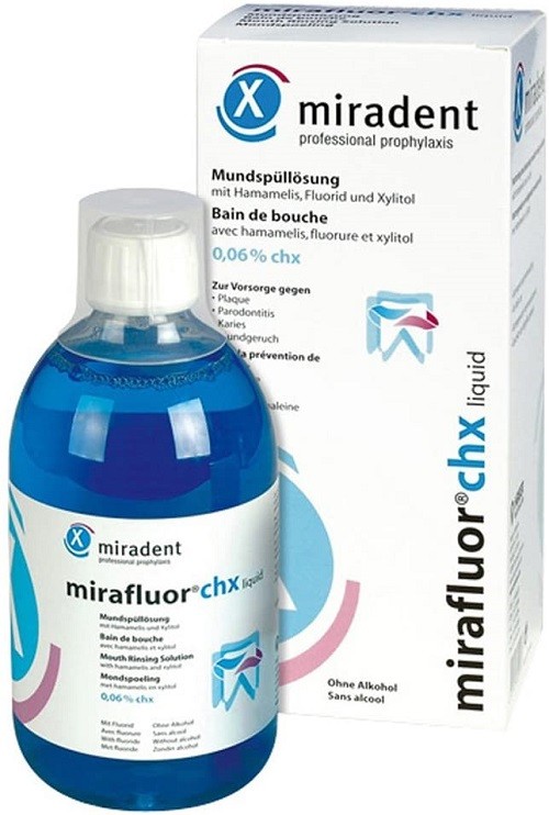 MIRADENT BAIN DE BOUCHE MIRAFLUOR CHX 500ML